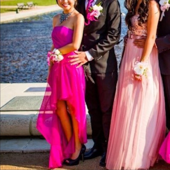 Jessica McClintock Strapless High-Low Prom Dress - Picture 6 of 8